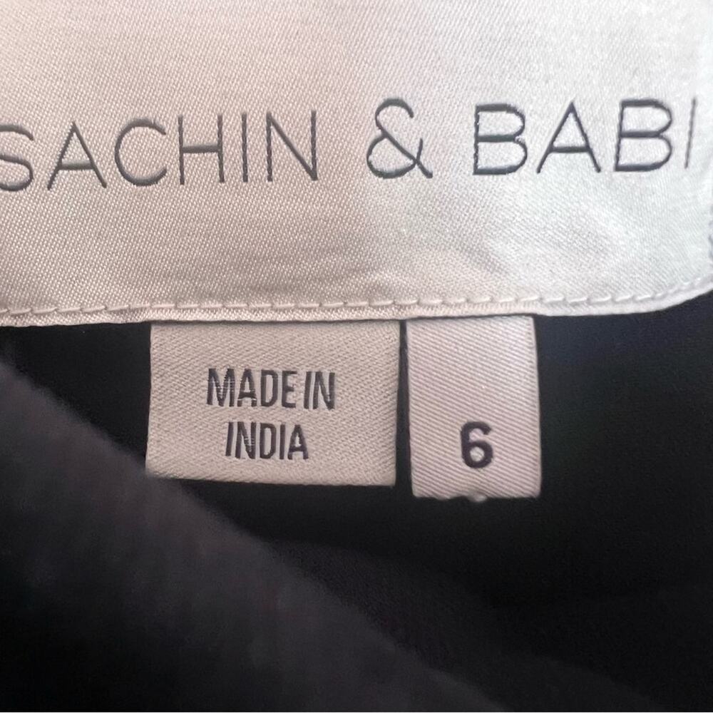 Sachin & Babi Keira Bow Column Gown black pearl Size 6 - Picture 6 of 11